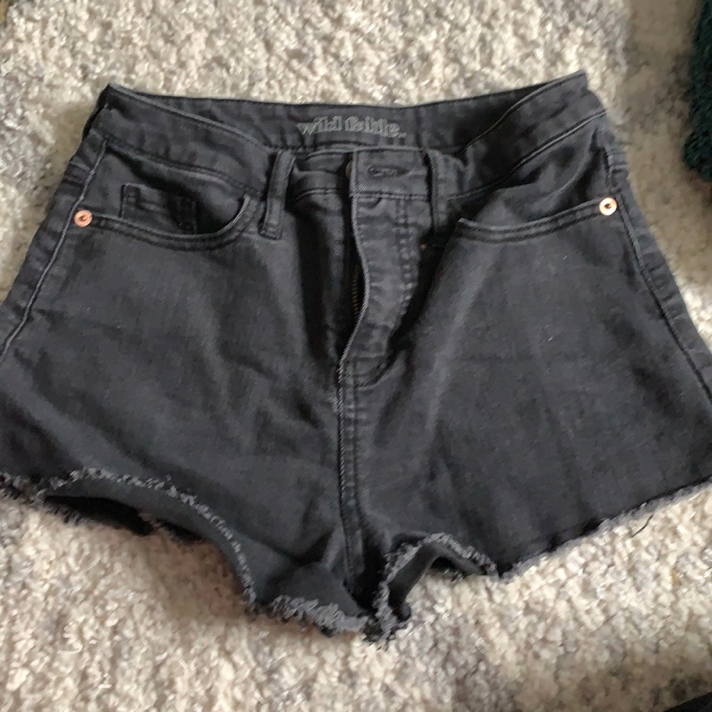 Black jean shorts